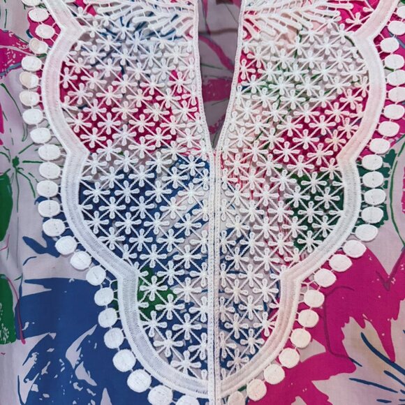 Talbots Floral Embroidered Popover Tunic • 2XP Plus Petite • EUC • Resort Top - Picture 2 of 3